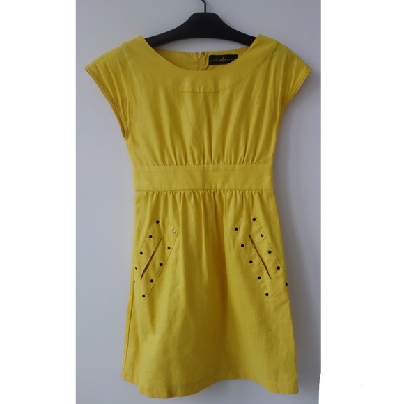 The OC Edie Rose Yellow studded Dress rachel bilson - Picture 3 of 5